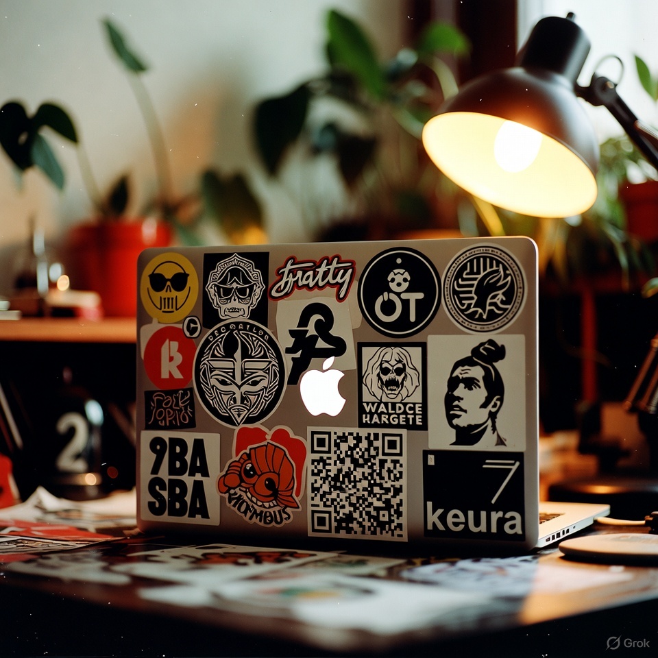 Laptop with AlbumLink sticker