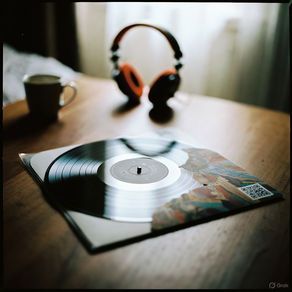 Vinyl record with AlbumLink sticker
